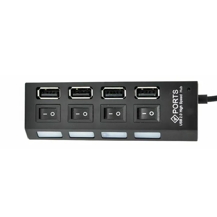 Adapter 4 Ports USB 2.0 Hub On/Off Switch Multi Splitter For Laptop/PC/Desktop