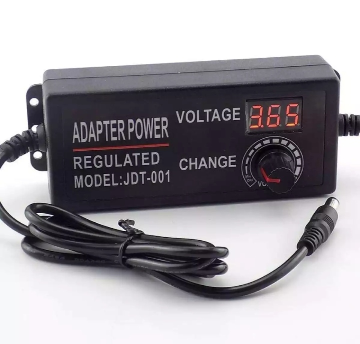 DC 3-24V 5A Adjustable Power Adapter with LED Voltmeter Variable RS775 Motor Power Supply AC 220V to DC 24V Lighting Power Supply for LED Light 775 DC Motor Audio Amplifier LED TV