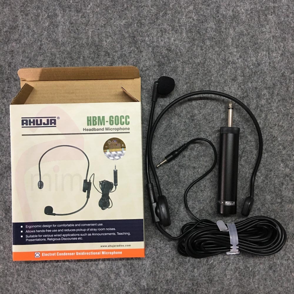 Ahuja HBM-60CC Headband Microphone 3.5 mm jack with 6 meter (19.5 feet)Cable