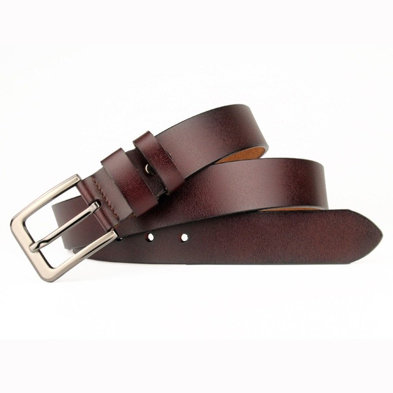 Men Genuine Leather Belt – Formal & Casual Wear | Strong Metal Buckle | Premium Quality Brown Color